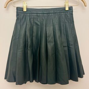 AllSaints Flore Green Leather Pleated Skirt Size 4 (fits 2-4)